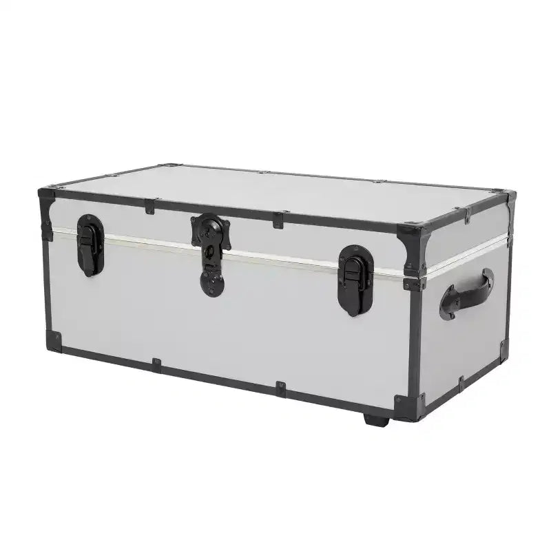 30" Wheeled Footlocker Storage Trunk College Camp 200 lb Capacity