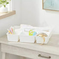 Divided Caddy Organizer White Polypropylene Utility Storage