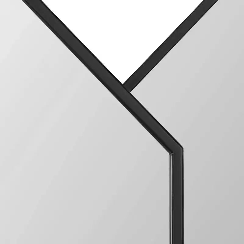 28" x 27" Diaz Framed Wall Mirror Black: Hexagonal, Modern Design, No Assembly Required