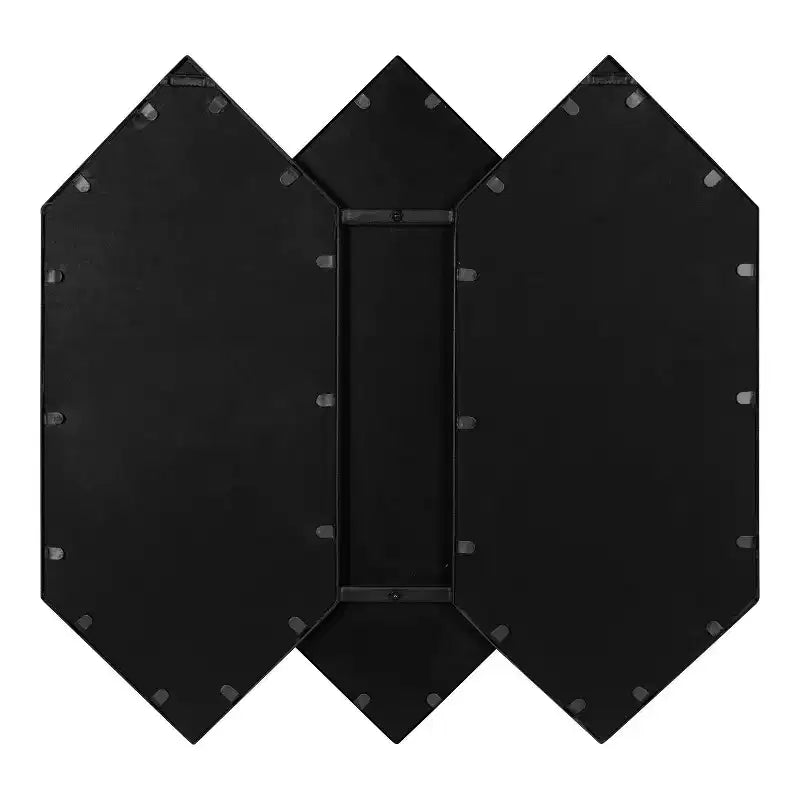 28" x 27" Diaz Framed Wall Mirror Black: Hexagonal, Modern Design, No Assembly Required