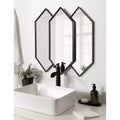28" x 27" Diaz Framed Wall Mirror Black: Hexagonal, Modern Design, No Assembly Required