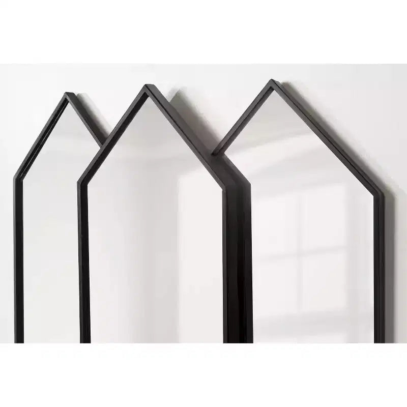 28" x 27" Diaz Framed Wall Mirror Black: Hexagonal, Modern Design, No Assembly Required