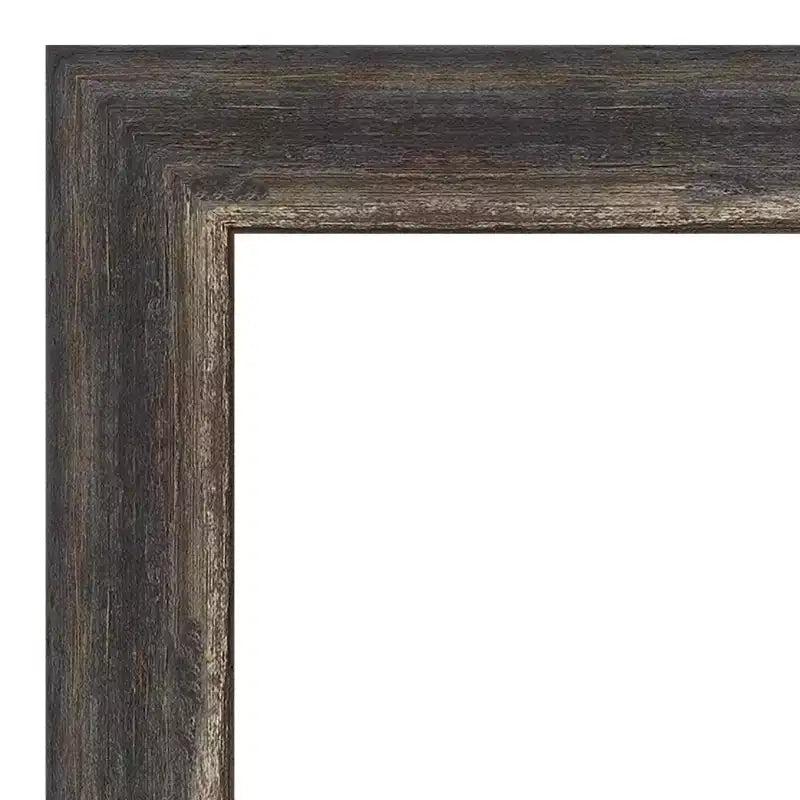 24" x 24" Bark Rustic Char Narrow Framed Wall Mirror Brown: Beveled, Square, No Assembly Required
