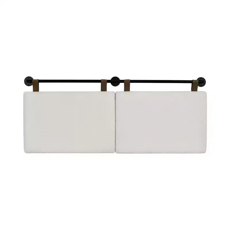 Full/Queen Boucle Kids' Headboard Cream Wall Mounted MDF Upholstered