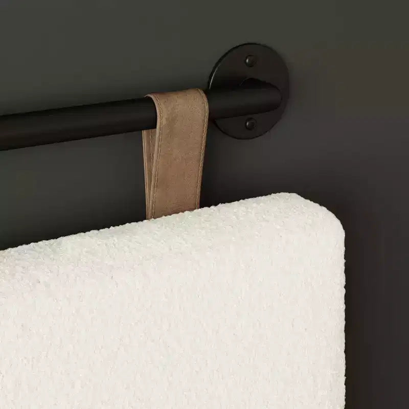 Full/Queen Boucle Kids' Headboard Cream Wall Mounted MDF Upholstered