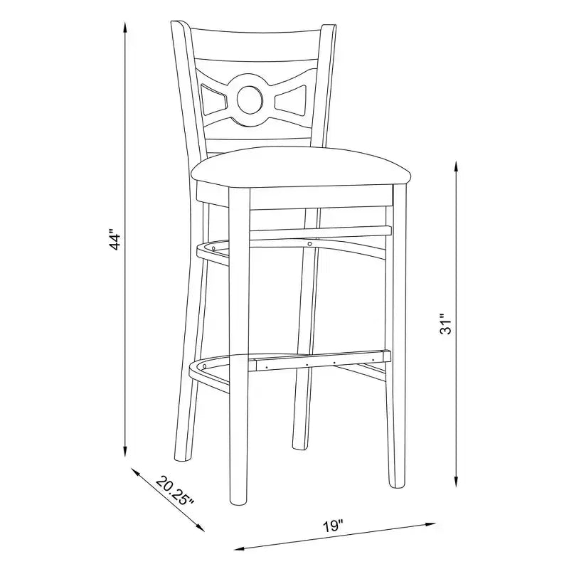 Set of 2 Ultra Suede Padded Seat Barstools White/Gray Solid Beechwood 31" High