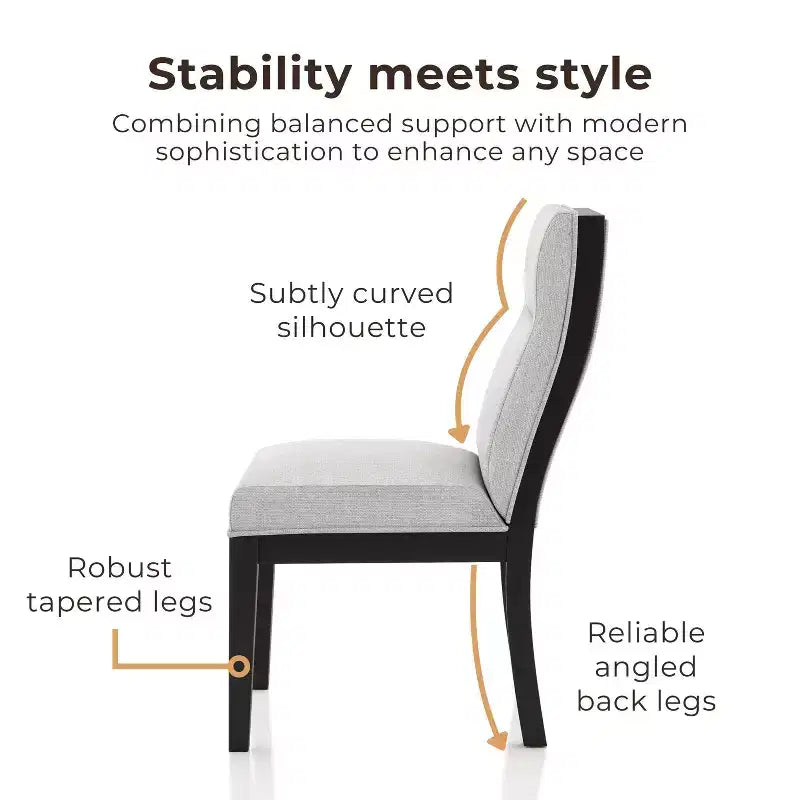 Set of 2 Upholstered Side Chairs Black/White Modern Contoured Tufted Back Tapered Legs