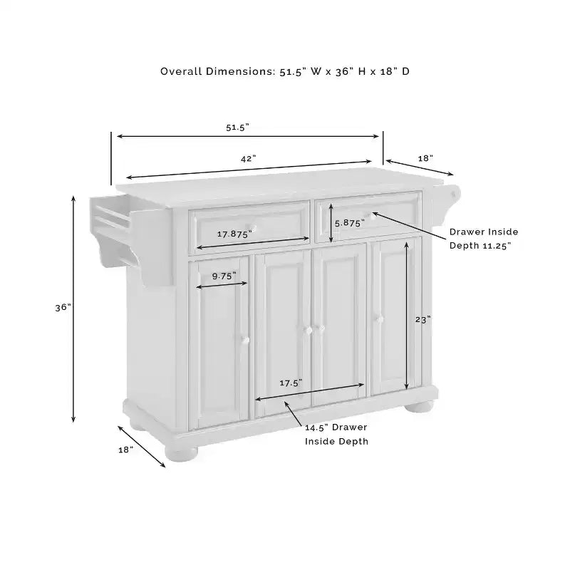 Full-Size Kitchen Island Cart Gray with Stainless Steel Top and Storage