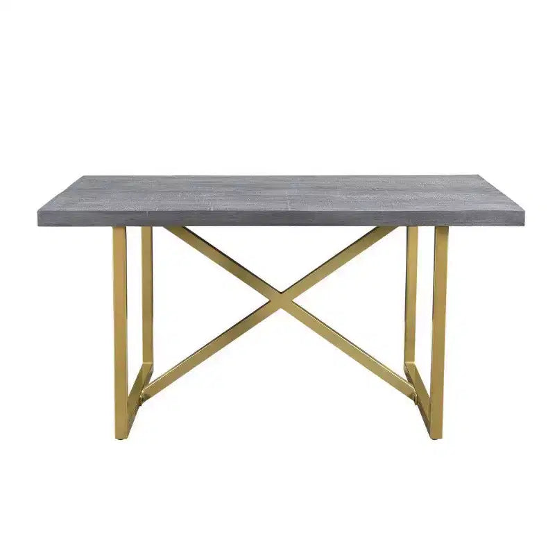 71" Raven Mango Wood Dining Table Gray/Gold