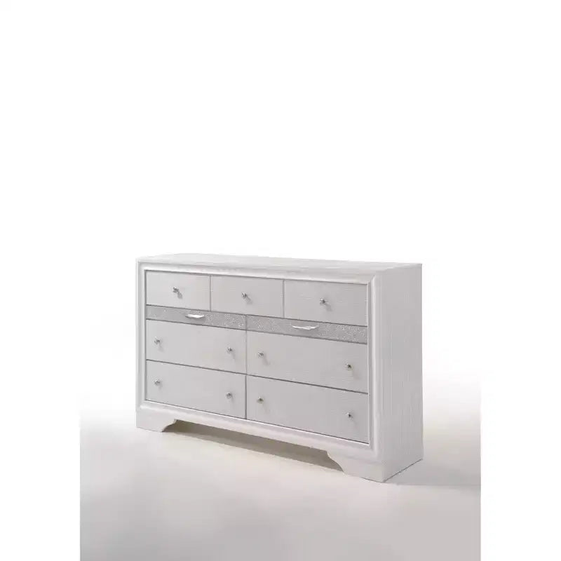 63" White 9-Drawer Dresser Wood Frame Metal Glides