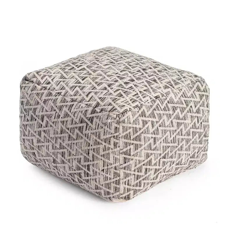 Lafayette Square Pouf Black/Ivory