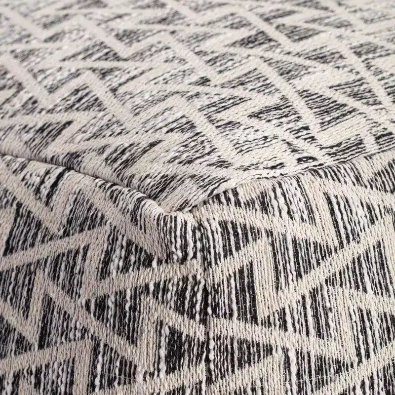 Lafayette Square Pouf Black/Ivory