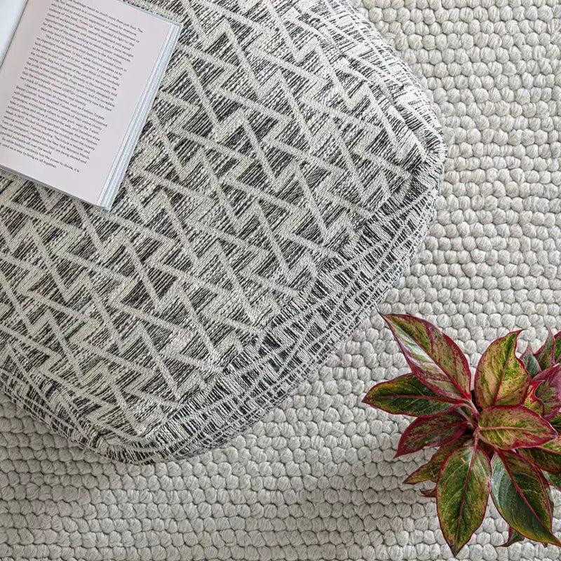 Lafayette Square Pouf Black/Ivory