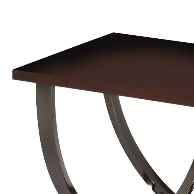 24" Isiah Accent Table Black Nickel: Metal Frame, Wood Top