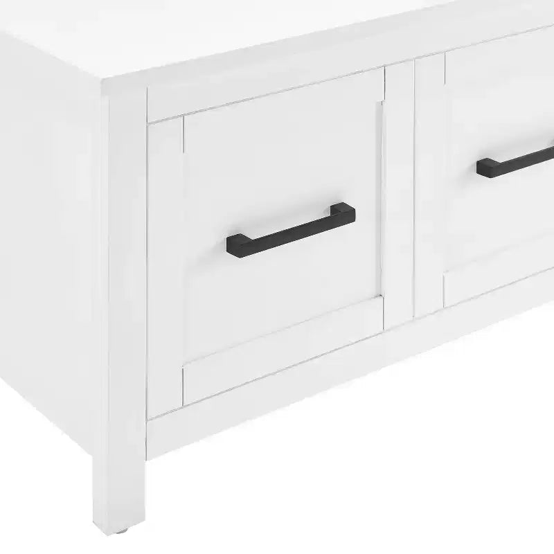Hall Tree White Mudroom Entryway Organizer with 4 Hooks and Storage Bench Veneer Finish
