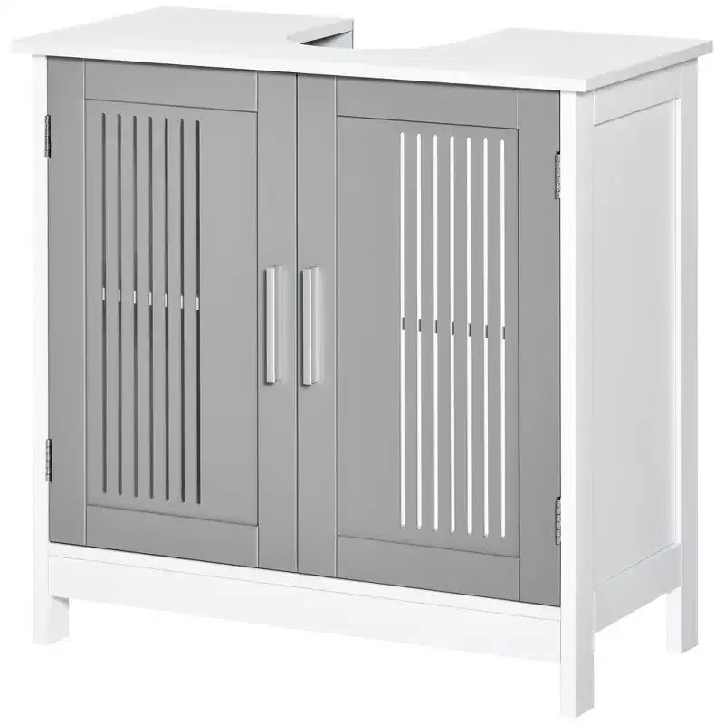 Modern Under Sink Cabinet with 2 Doors, Pedestal Under Sink Bathroom Cupboard with Adjustable Shelf