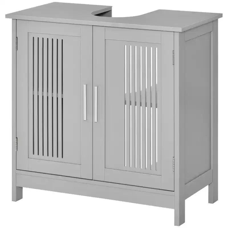 Modern Under Sink Cabinet with 2 Doors, Pedestal Under Sink Bathroom Cupboard with Adjustable Shelf