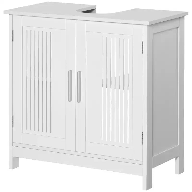 Modern Under Sink Cabinet with 2 Doors, Pedestal Under Sink Bathroom Cupboard with Adjustable Shelf