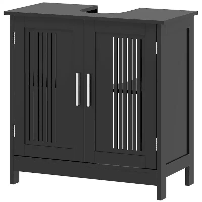 Modern Under Sink Cabinet with 2 Doors, Pedestal Under Sink Bathroom Cupboard with Adjustable Shelf