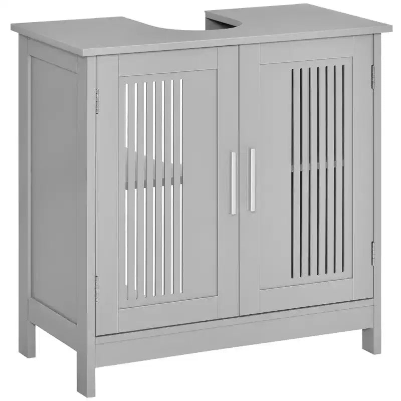 Modern Under Sink Cabinet with 2 Doors, Pedestal Under Sink Bathroom Cupboard with Adjustable Shelf