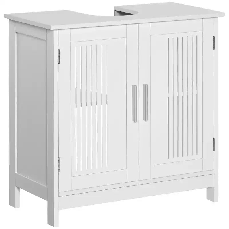 Modern Under Sink Cabinet with 2 Doors, Pedestal Under Sink Bathroom Cupboard with Adjustable Shelf