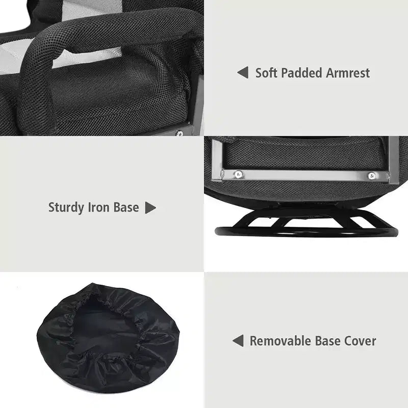360-Degree Swivel Gaming Floor Chair with Foldable Adjustable Backrest