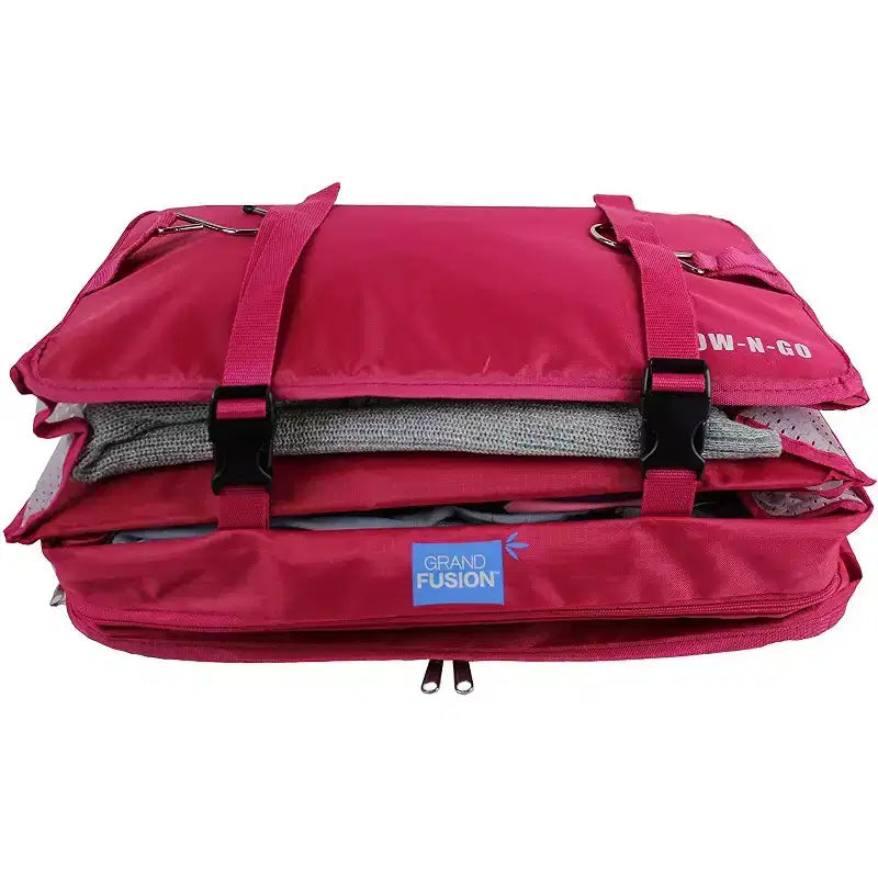 Space Saving Travel Luggage Organizer with Hanging Shelves and Laundry Compartment - Large