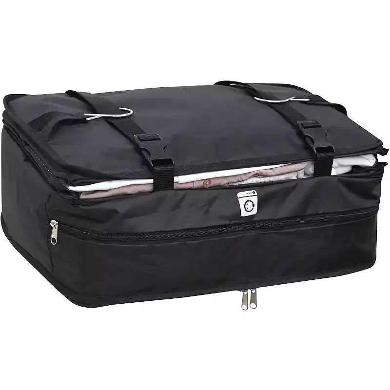 Space Saving Travel Luggage Organizer with Hanging Shelves and Laundry Compartment - Large