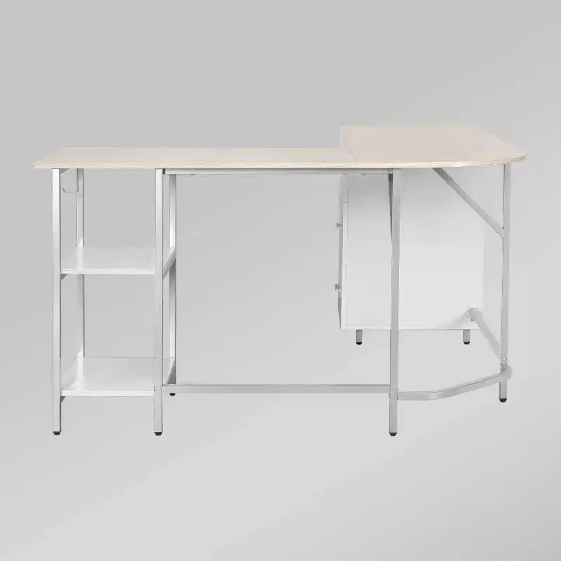 L Shape Home Office Two-Tone Desk with Storage