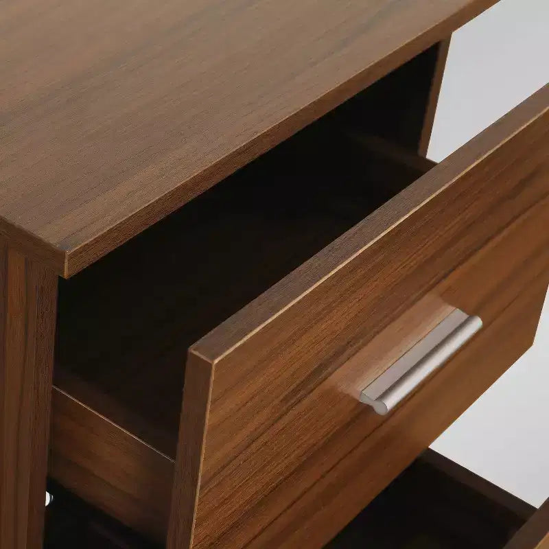 L Shape Home Office Two-Tone Desk with Storage