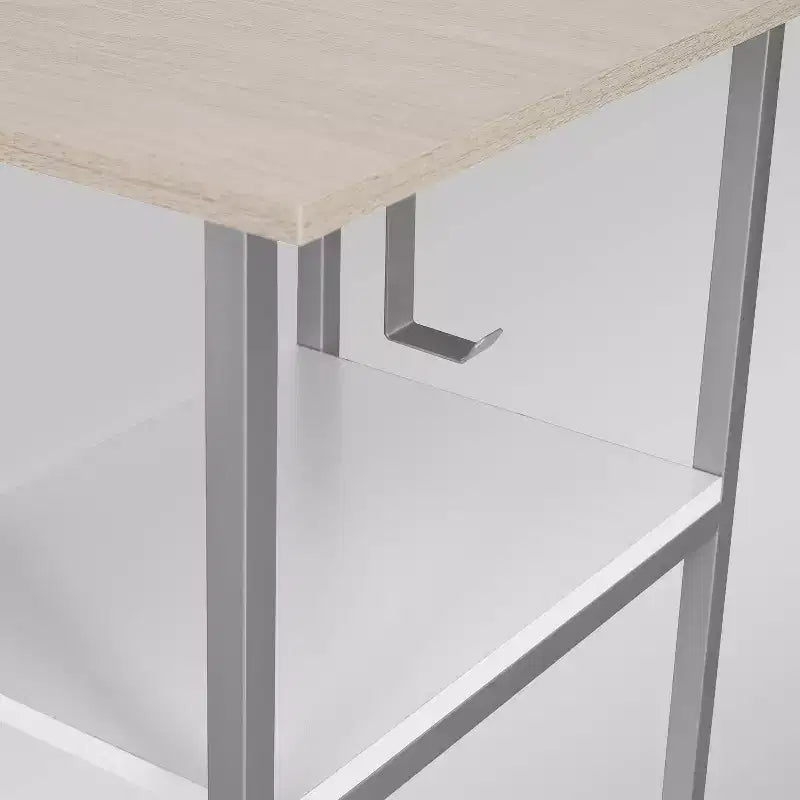 L Shape Home Office Two-Tone Desk with Storage