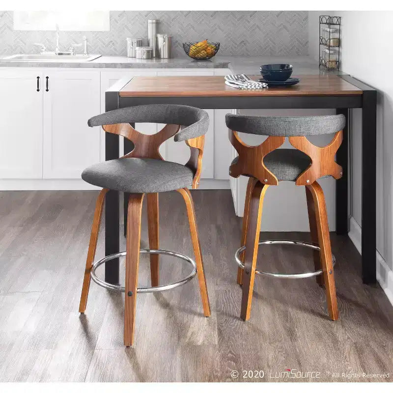 Set of 2 Gardenia Upholstered Counter Height Barstools