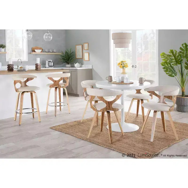 Set of 2 Gardenia Upholstered Counter Height Barstools