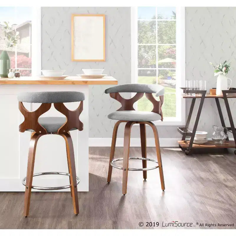 Set of 2 Gardenia Upholstered Counter Height Barstools
