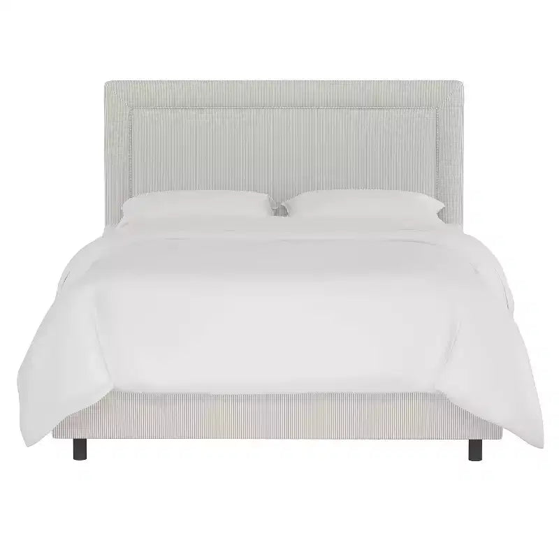 Empire Upholstered Bed in Oxford Striped Taupe