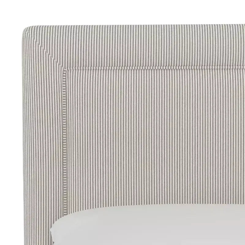 Empire Upholstered Bed in Oxford Striped Taupe