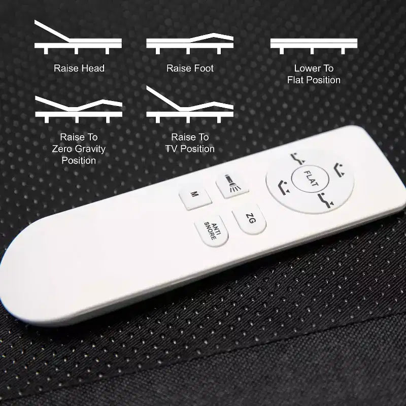 Motorized Zero Gravity Adjustable Bed Frame with Wireless Remote Dual Head & Foot Incline