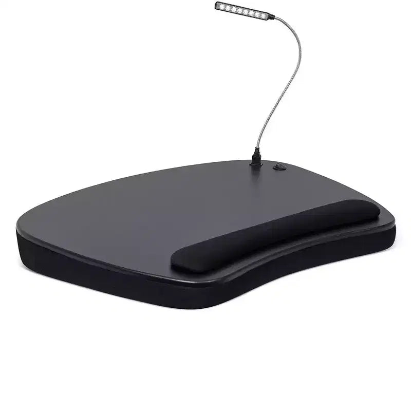Oversized Memory Foam Lap Desk with USB Light for Laptops up to 17" Matte Black