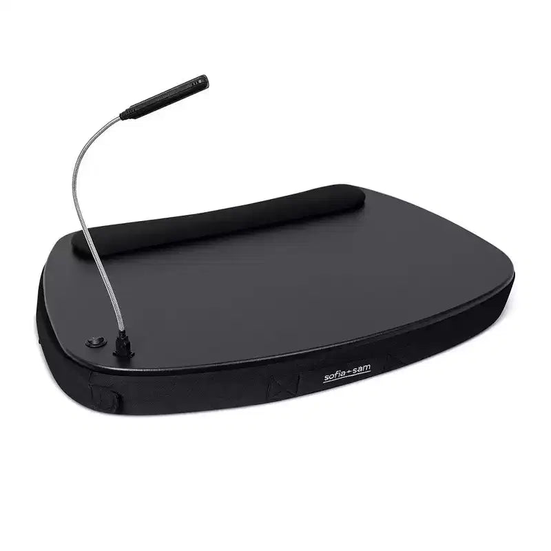 Oversized Memory Foam Lap Desk with USB Light for Laptops up to 17" Matte Black