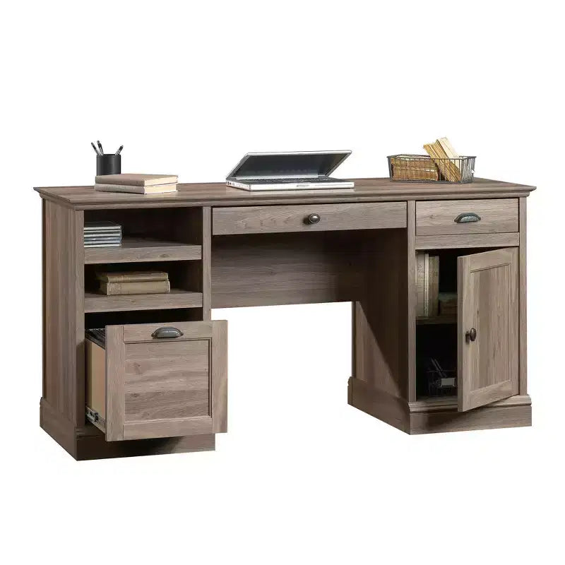 3-Drawer Executive Desk MDF Paper Veneer with File Drawer