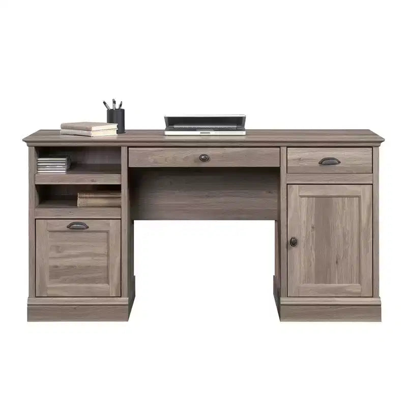 3-Drawer Executive Desk MDF Paper Veneer with File Drawer