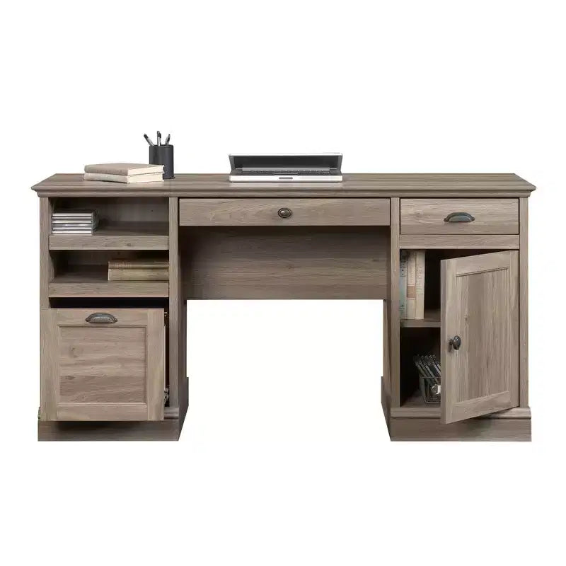 3-Drawer Executive Desk MDF Paper Veneer with File Drawer