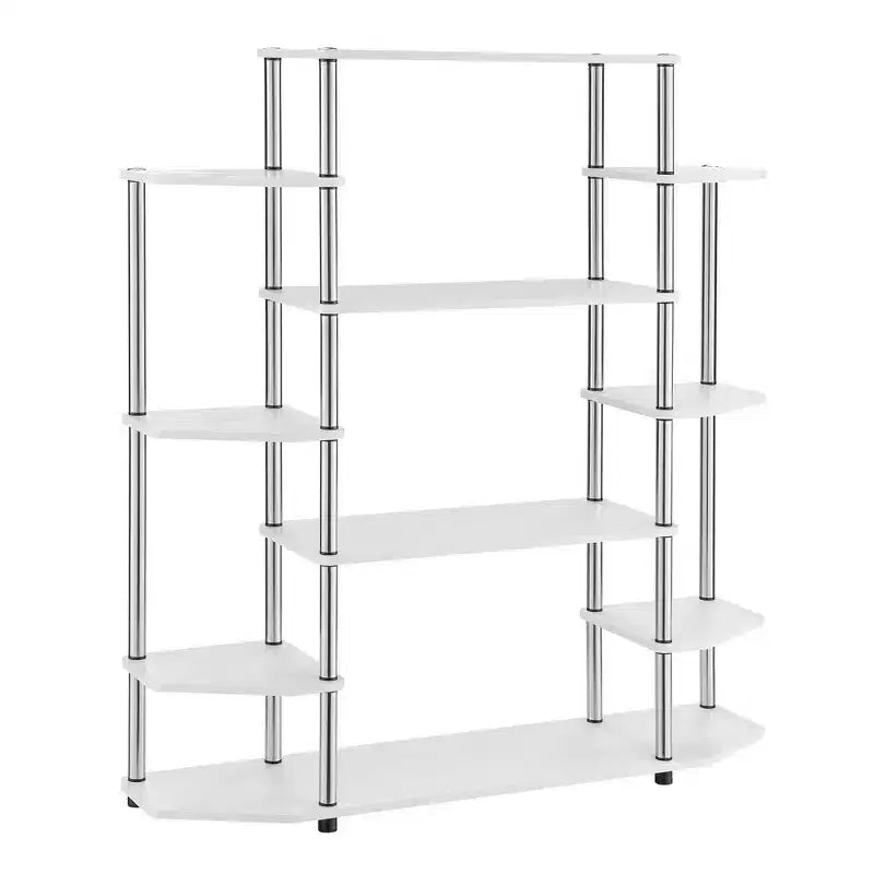 52.5" Office Display Bookshelf 10-Shelf No Tools Assembly Metal Frame