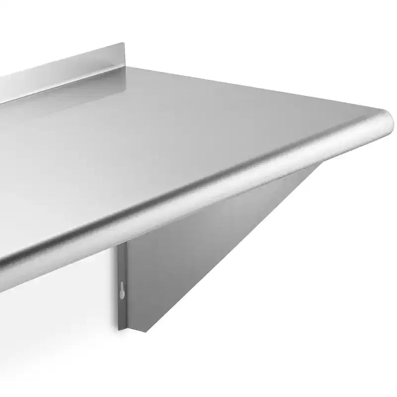18" Deep Stainless Steel Kitchen Wall Mount Shelves with Backsplash NSF Certified