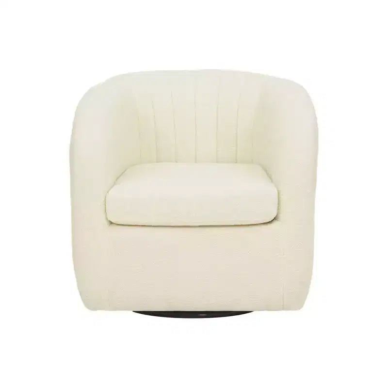 28.75" Faux Shearling Swivel Tub Chair
