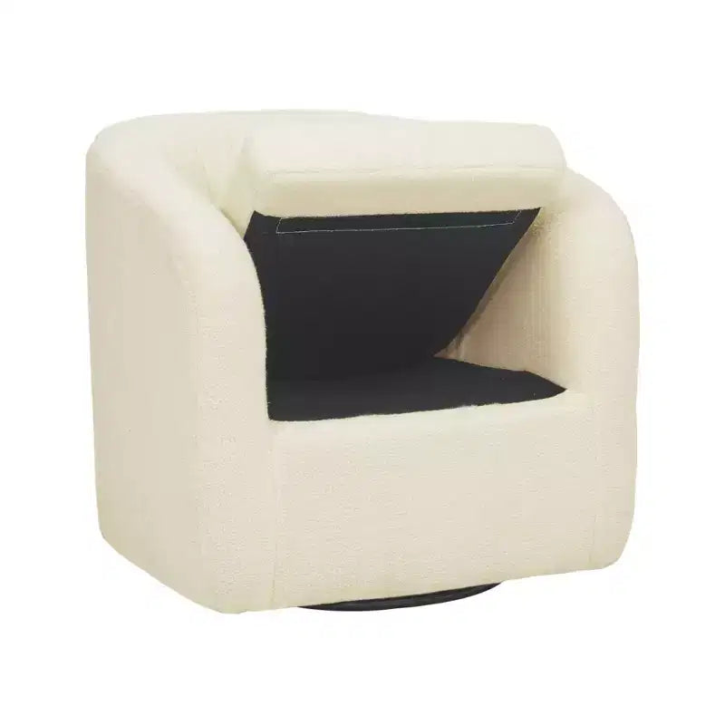 28.75" Faux Shearling Swivel Tub Chair