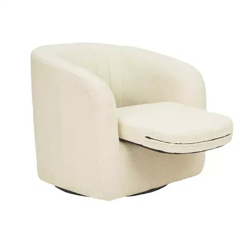 28.75" Faux Shearling Swivel Tub Chair