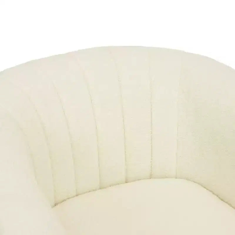 28.75" Faux Shearling Swivel Tub Chair