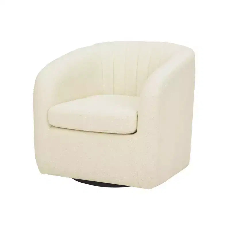 28.75" Faux Shearling Swivel Tub Chair
