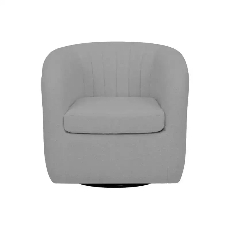 28.75" Faux Shearling Swivel Tub Chair